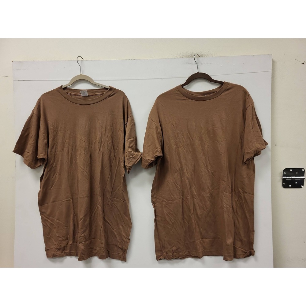 CAC‎ Campbellsville Apparel XL Brown T-Shirt Lot 2 Mens Cotton Blend Tee USA
